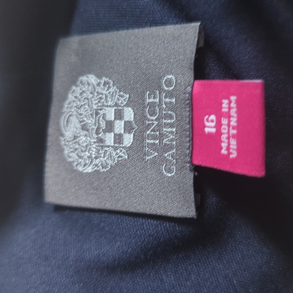 NWT Vince Camuto Velvet Elegant Navy Wrap Dress Size 16 - Picture 7 of 8